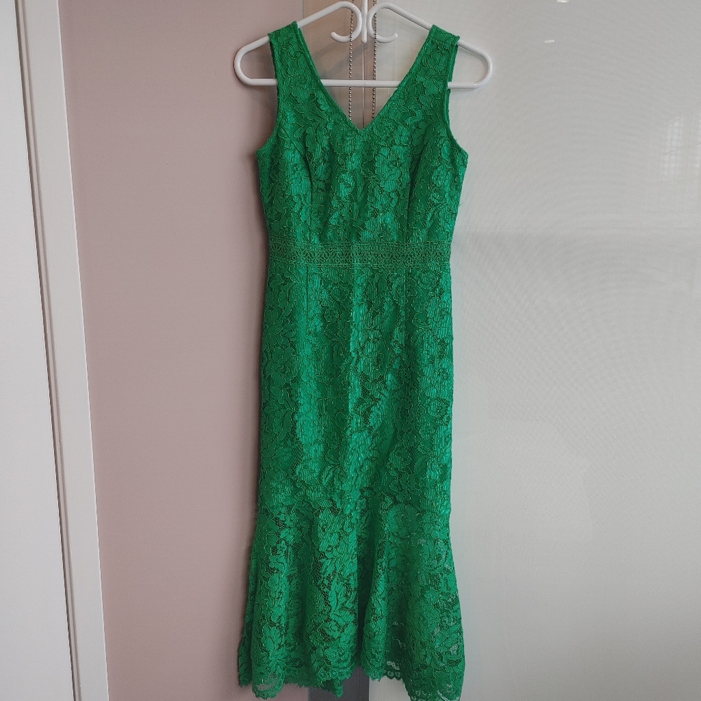 NWT Nanette Lepore Green Lace Holiday Dress